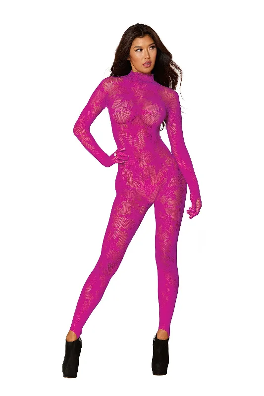 Office - appropriate stockings for workBodystocking With Finger Gloves - One Size -  Azalea
