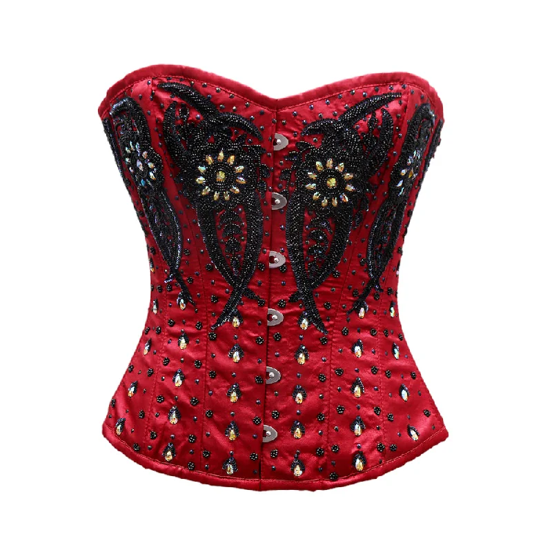 Animal - print bustiers for a wild and fierce styleSeagal Embroidery Overbust Corset