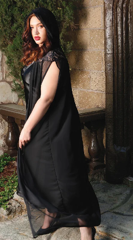 Lingerie Gift Sets for Women Plus Size Emmy Lace and Mesh Hooded Cape