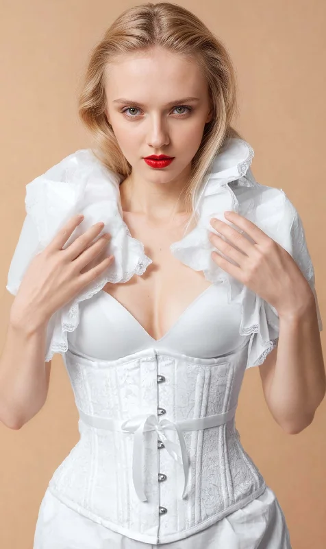 Hypoallergenic bustiers for sensitive skinKenlee White Waist Training Corset