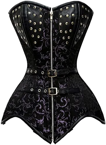 Compression bustiers for a slimming effectTunzi Brocade Steel Boned Overbust Corset