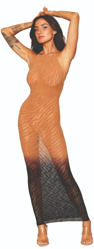 Winter - wear stockings for cold weatherSeamless Zebra Pattern Ombre Bodystocking Gown