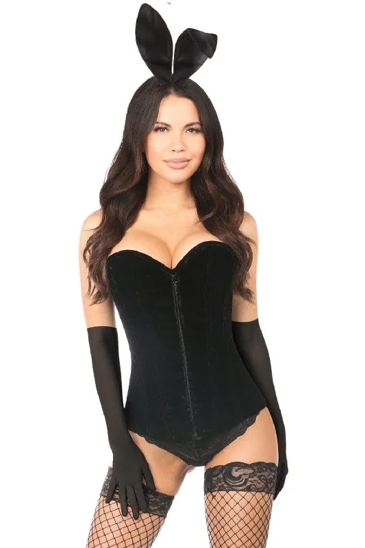Women's Anime Cosplay Lingerie4 Piece Velvet Bunny Corset Costume