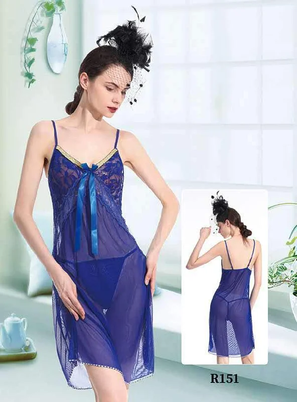 Luxury Lingerie for Special Occasions Enora Short Romantic  Nighty For Women - R151