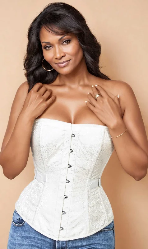 Adjustable - strap bustiers for a customized fitEdwardian Custom Made Brocade Fan Lacing Corset (ELC-401)