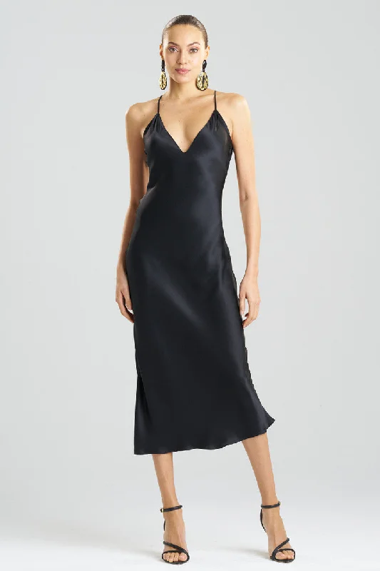 Breathable Bamboo Lingerie for Women Key Essentials V-neck Silk Gown
