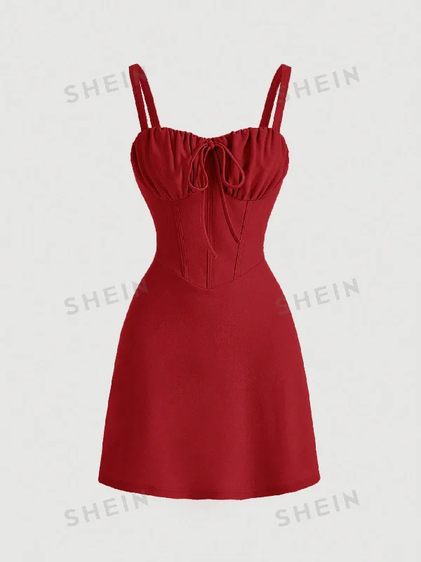 Denim - inspired sexy dresses for a casual - yet - sexy vibeMOD Women's Solid Color Ruched Bust Strapless Dress
