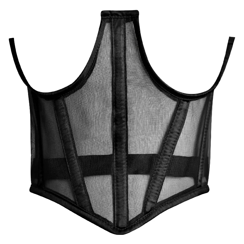 Microfiber corsets for a lightweight optionBlack Mesh Corset Top -Underbust  Corset