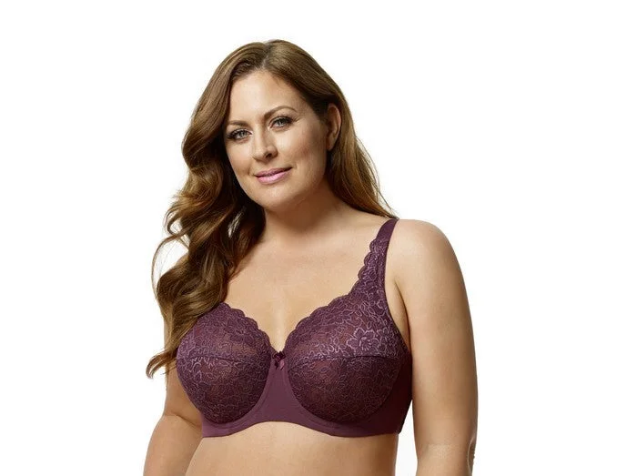 Women's Silk Lingerie Sets2311 ELILA STRETCH LACE PLUM