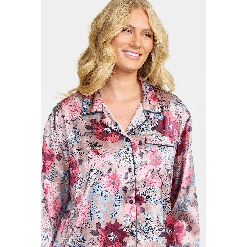 Women's Thermal Lingerie for Cold WeatherDamella Floral Satin Pyjamas