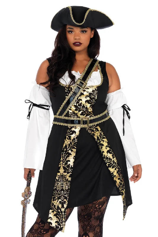 Women's Cosplay Roleplay SleepwearPlus Size Black Sea Buccaneer Costume