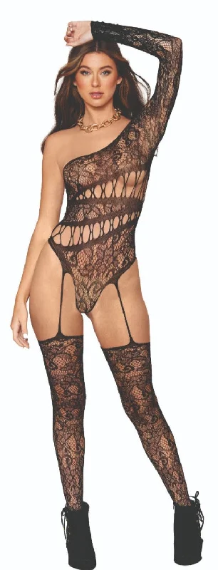 Moisture - wicking stockings for keeping feet dryElegance Lace One Sleeve Seduction Bodystocking