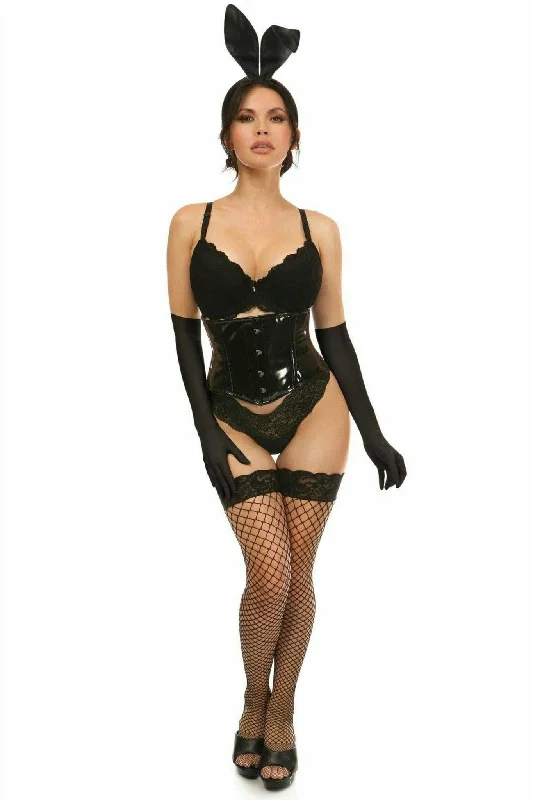 Women's Anime Cosplay LingerieSexy Four Piece Black PVC Bunny Corset Costume