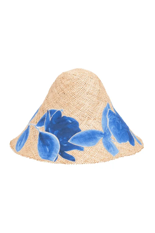 Women's Bridal Lingerie Collection Andora Embroidered Raffia Hat