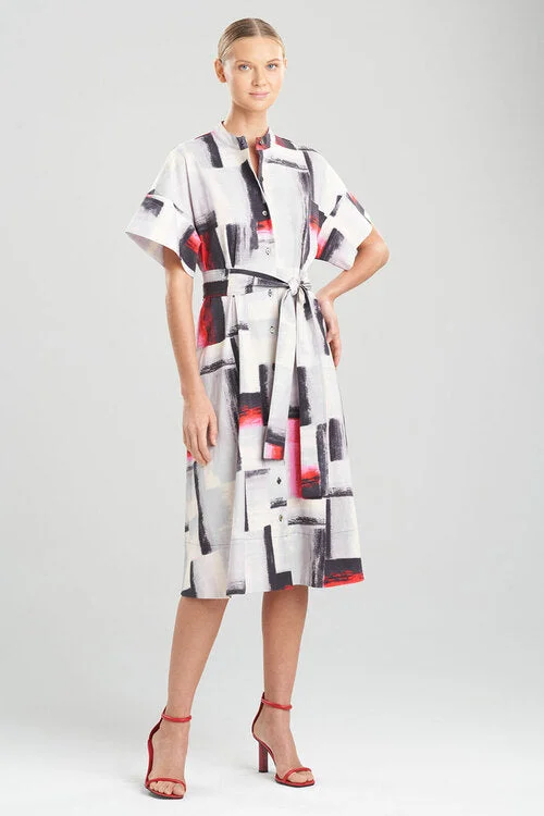 Sexy sheath dresses with a sheer panelHaru Cotton Poplin Dress