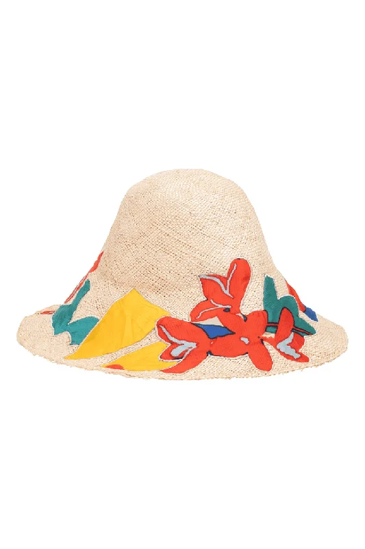 Women's Corset Style Lingerie Antibes Embroidered Raffia Hat