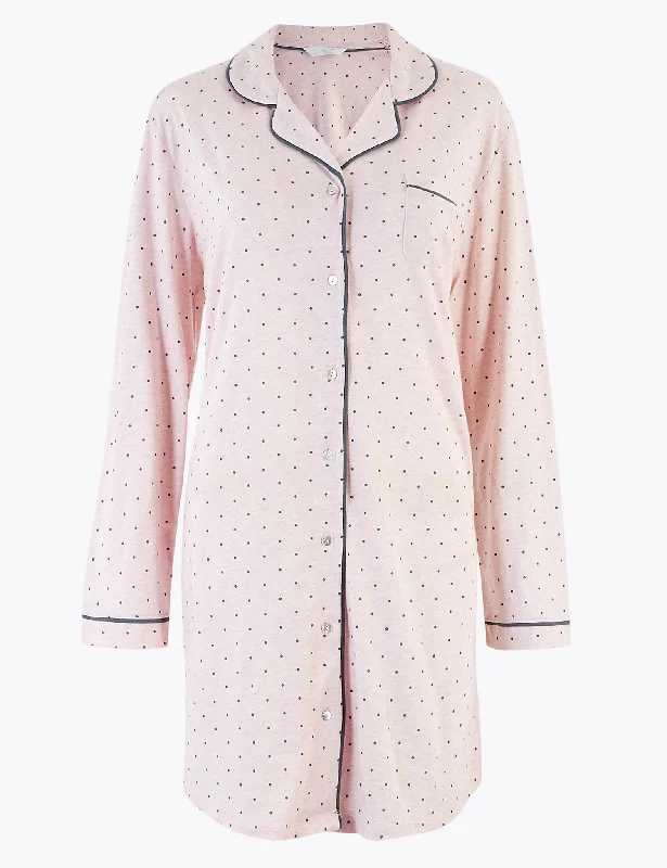 Lace - covered sexy dresses for a feminine allureCool Comfort™ Cotton Modal Spot Nightdress Lace - covered sexy dresses for a feminine allureCool Comfort™ Cotton Modal Spot Nightdress
