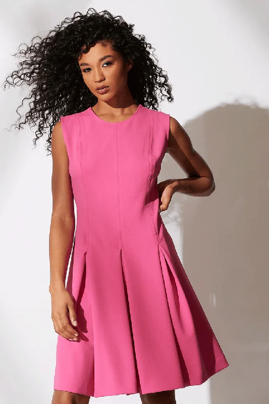Ruffled sexy dresses for a playful lookSolid Knit Crepe Pleated Dress