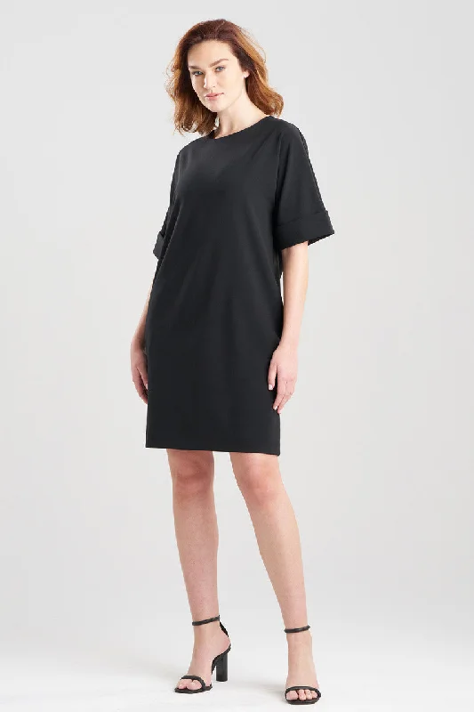 White sexy dresses for a pure and innocent charmSolid Knit Crepe T-Shirt Dress