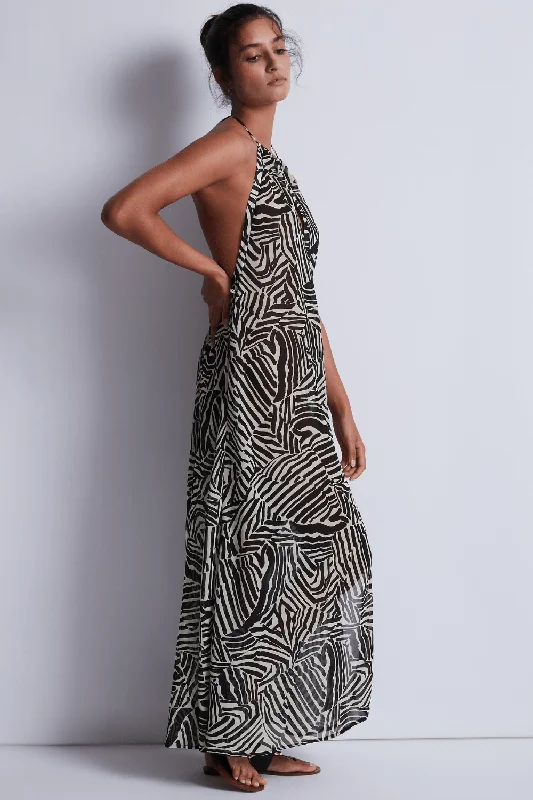 Red sexy dresses for a passionate and attention - grabbing styleSunset Cocktail Halterneck Maxi Beach Dress