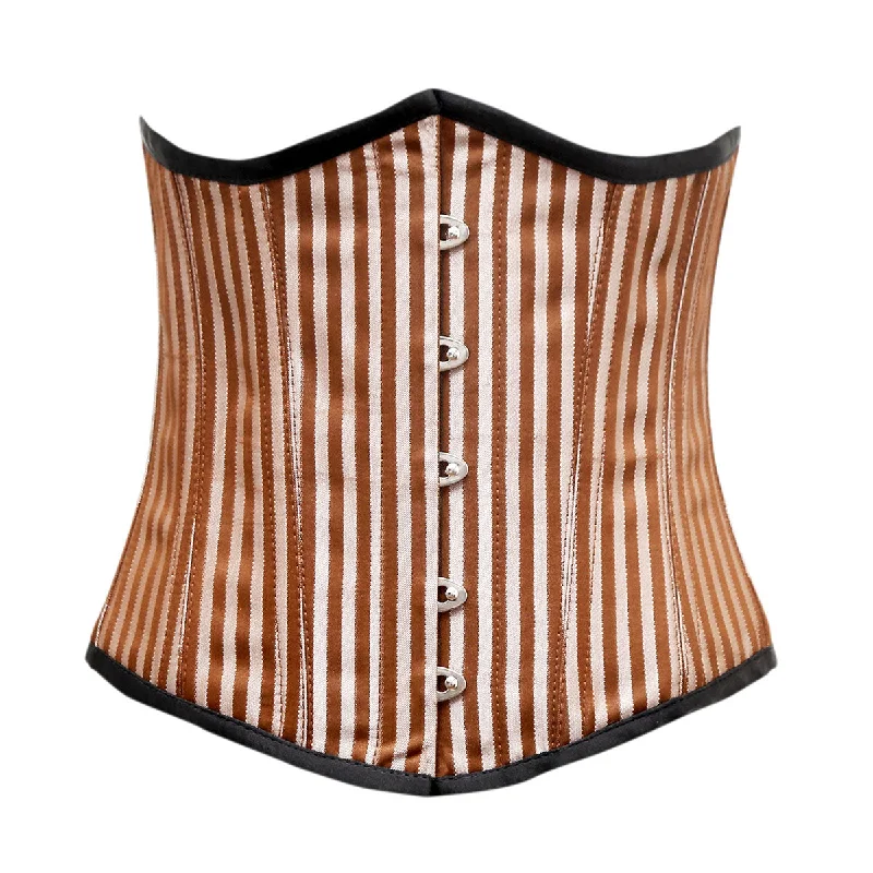Animal - print bustiers for a wild and fierce styleDrouin Brown Silver Brocade Underbust Corset
