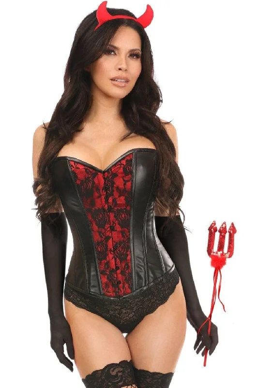 Sexy Female Cosplay Underwear4 Piece Gothic Devil Corset Costume