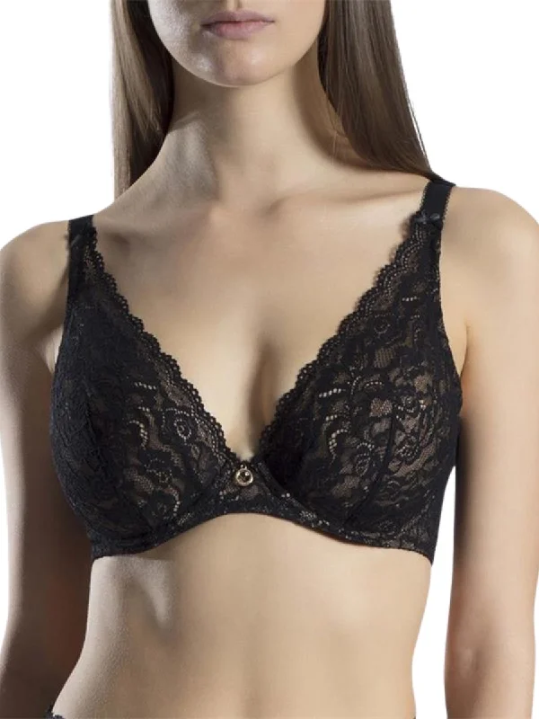Women's Shapewear Lingerie Sets Rosessence Comfort Triangle Plunge Bra - Noir