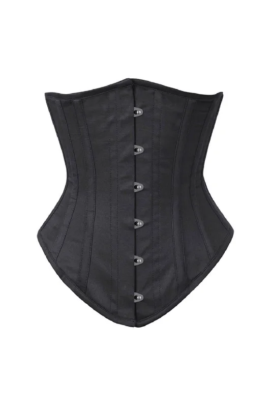 Burlesque - inspired bustiers for a performance lookLong Line Black Waist Shaper Corset in 100% Cotton