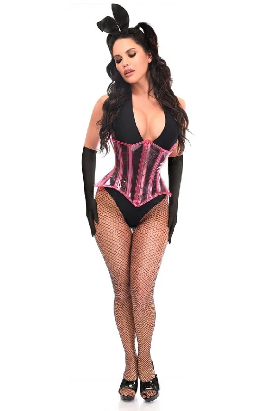 Superhero Themed Cosplay Lingerie for WomenSexy Four Piece Pink Festival Bunny Corset Costume