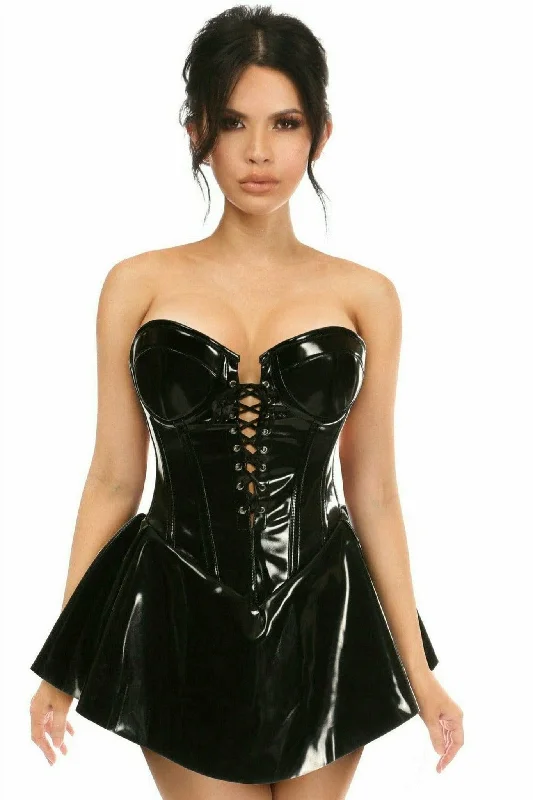 Sexy New Year's Eve dresses for a glamorous countdownDeluxe Black Patent Steel Boned Corseted Dress