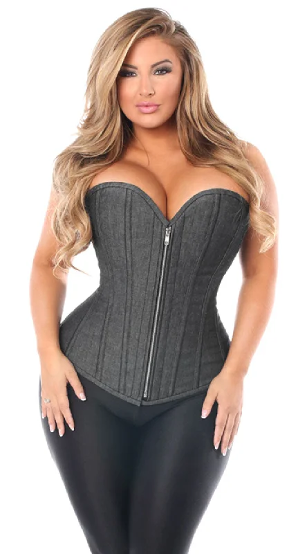 Lingerie Gift Sets for Women Plus Size Denim Black Steel Boned Corset