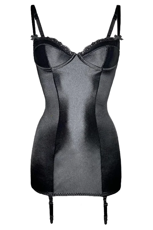 Velvet sexy dresses for a plush and warm lookValessa Gloss Black garter dress