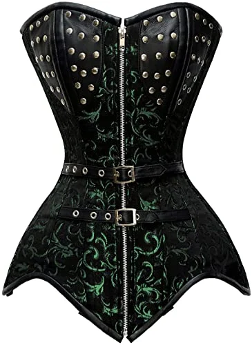Adjustable - strap bustiers for a customized fitCatriona Brocade Steel Boned Overbust Corset