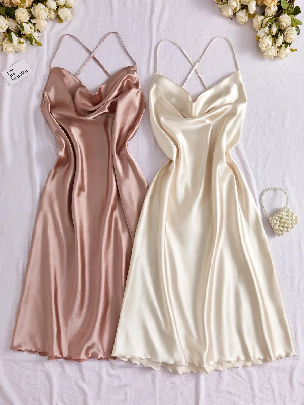 Orange sexy dresses for a bold and energetic statementPlus Size Women's 2pcs Cami Sleep Dress Pajama Dress