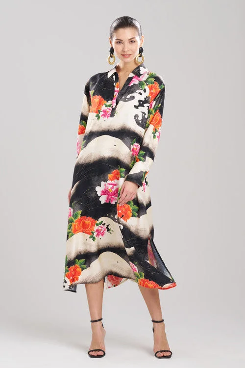 Fringe - trimmed sexy dresses for a 1920s - inspired lookMayumi Cotton Silk Oversized Half Placket Shirtdress