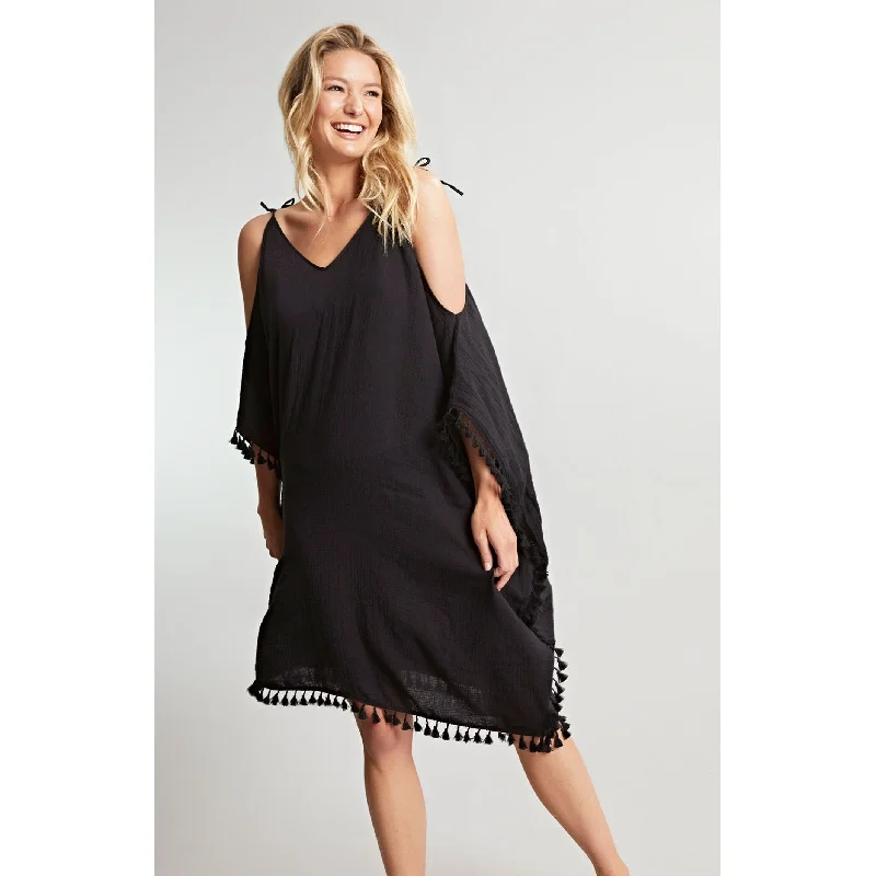 Women's Lingerie for Boudoir SessionsAmalfi Halle Short Kaftan - Black / White
