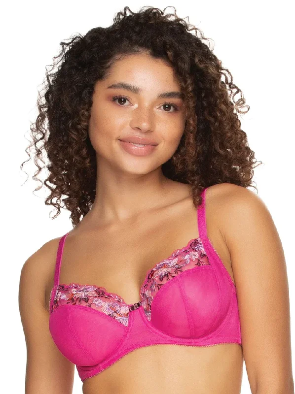 Eco-Friendly Organic Lingerie for WomenFLEURS MESH EMBROIDERED ROSE VIOLET
