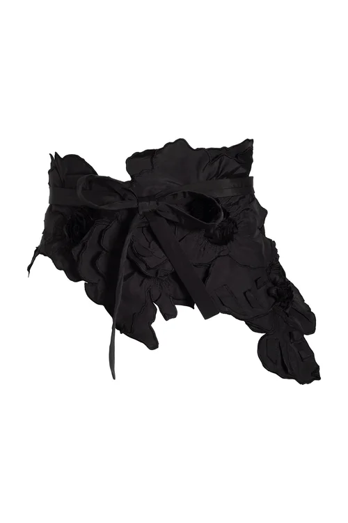 Women's Sheer Lingerie Nightgowns Tech Cotton Taffeta Obi Belt