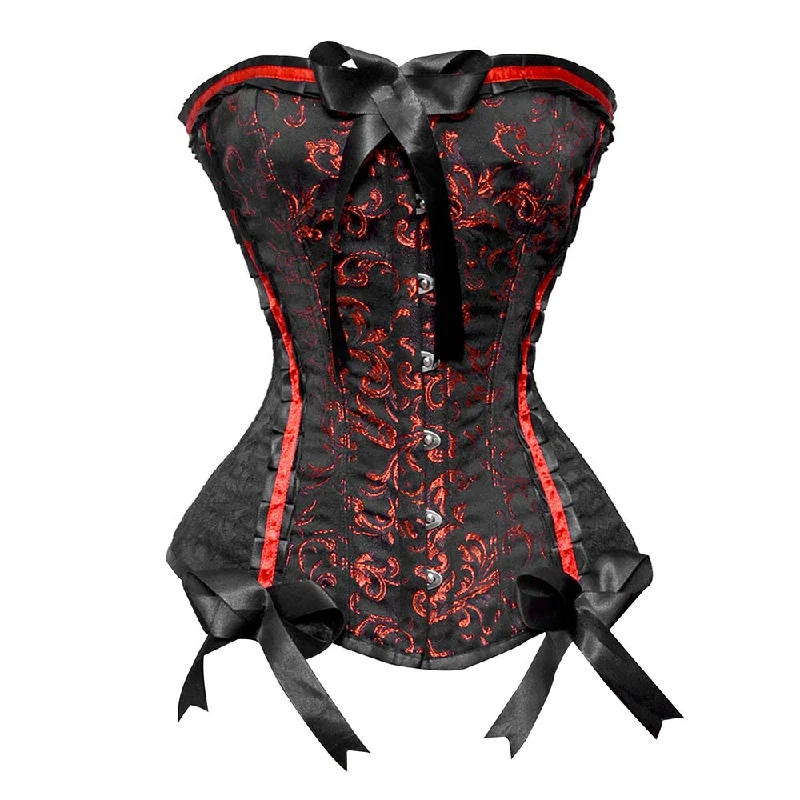 Brocade bustiers with a rich and textured appearanceRed and Black corset top - OverBust Corset