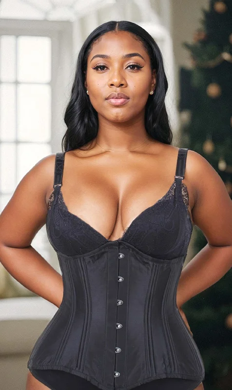 Floral - patterned corsets for a romantic and spring - like feelPlus Size Waist Trainer Taffeta Longline Corset