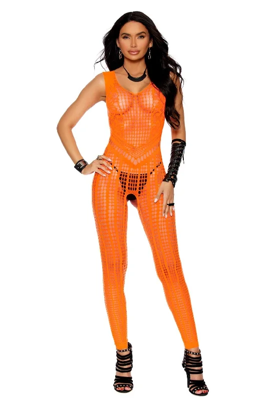 Gold - toned stockings for a glamorous touchVibrant Neon Crotchles Footless Bodystocking