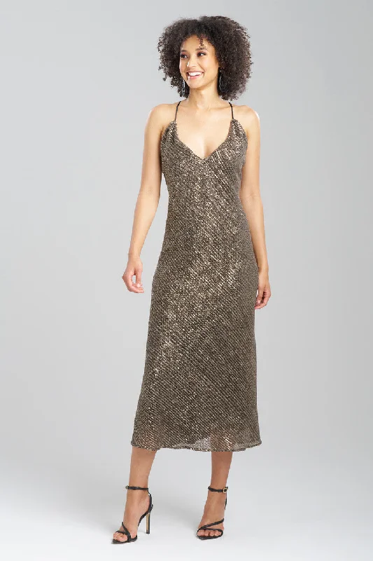 Leather - look sexy dresses for an edgy styleCouture All Over Sequins Open Back Slip Dress