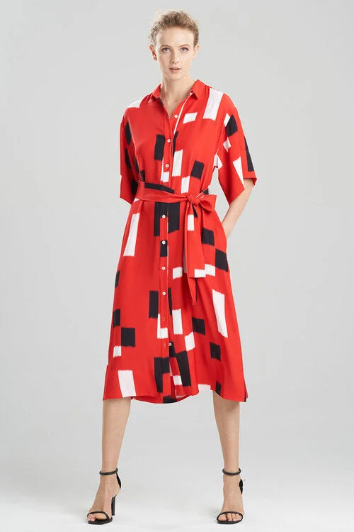 Tie - back sexy dresses for an adjustable fitTakara Fluid Crepe Belted Shirtdress