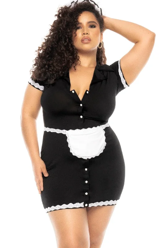 Women's Steampunk Cosplay UndergarmentsFlirty French Maid Costume Plus