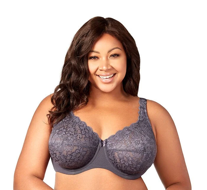 Plus Size Lace Lingerie for Women2311 ELILA STRETCH LACE STEEL GRAY