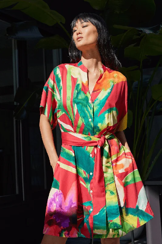 Velvet sexy dresses for a plush and warm lookMallorca Printed Cotton Silk Dress