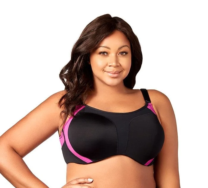 Sexy Lingerie for Women with Stockings2511 ELILA MICROFIBER SPORTS BLACK/FUSCHIA