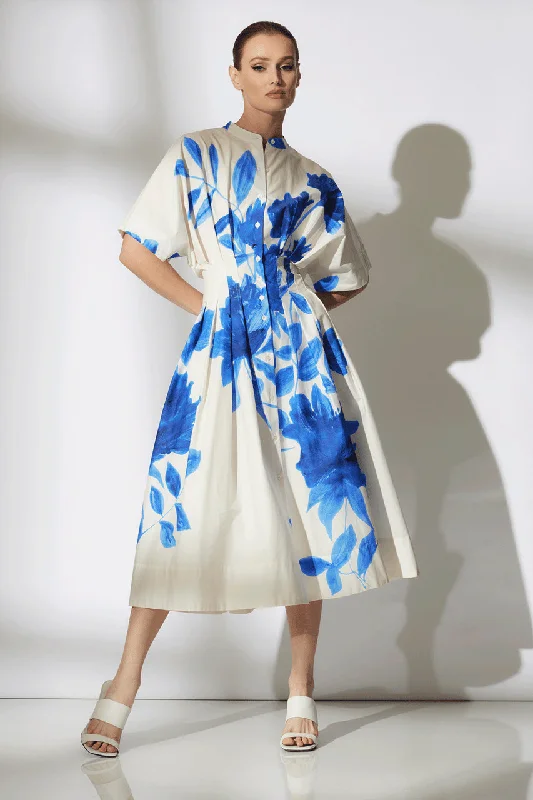 Sexy Christmas dresses for a festive occasionAndora Printed Cotton Poplin Pleated Dress