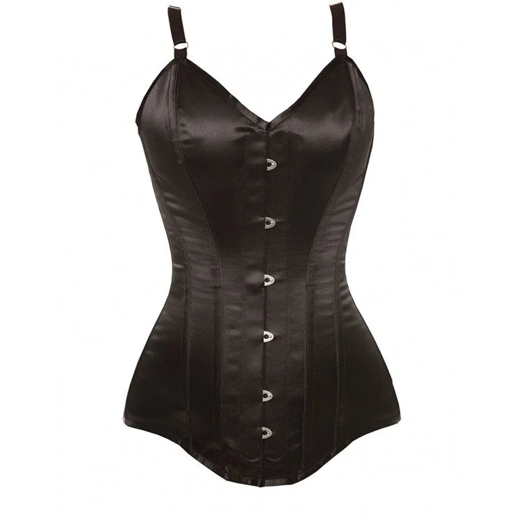 Velvet bustiers for a soft and plush feelLyon Black Satin Overbust Corset