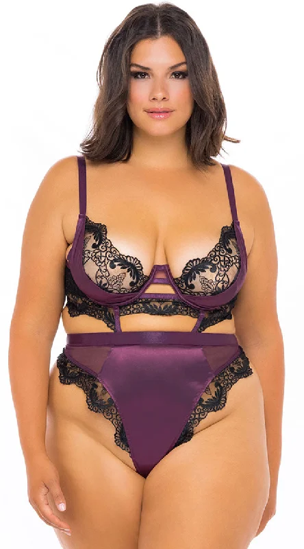 Women's Satin Sleepwear Lingerie Plus Size What You Want Satin Teddy